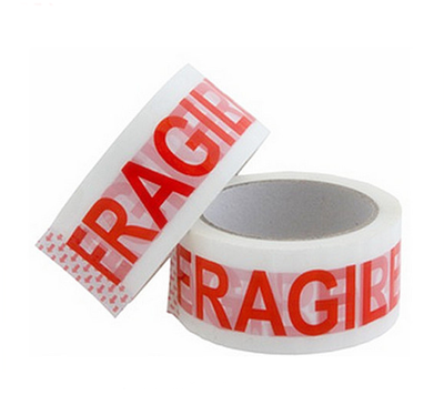 乳白底红色印刷胶带